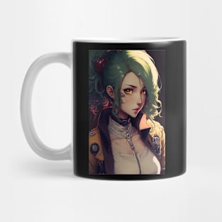 Anime Cute Girl with Green Hair Mug